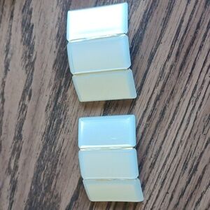 Vintage Pearlized Rectangle Shoe Clips, 2"×1.5" Approx.